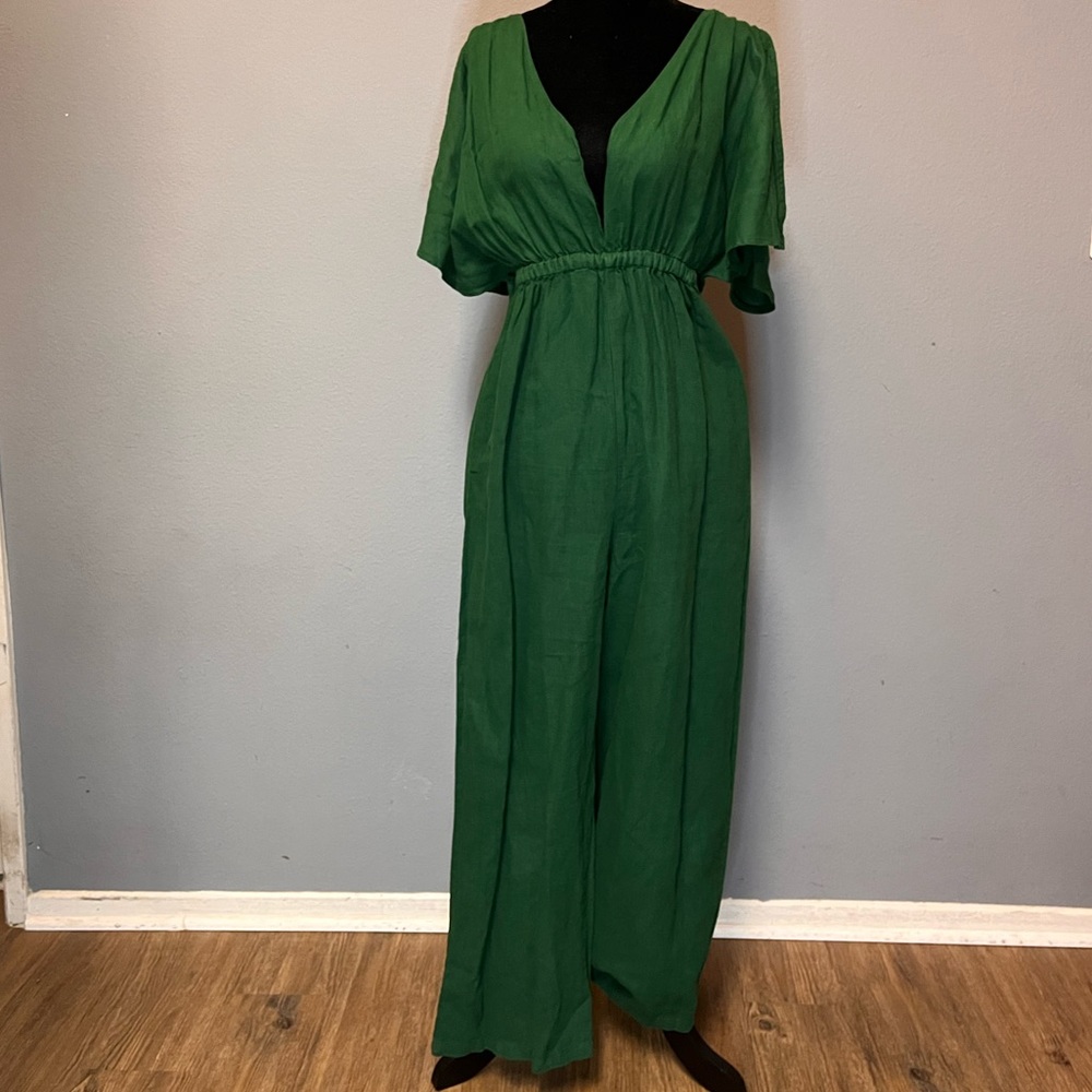 Zara Rustic Linen Blend Jumpsuit